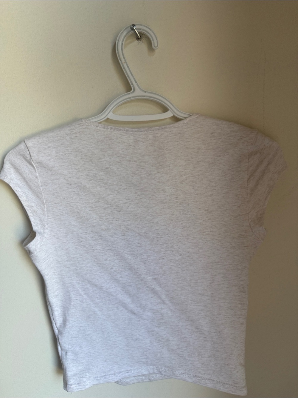 Garage Light Gray Square Neck Fitted Short Sleeve Tee Top - Picture 3 of 6